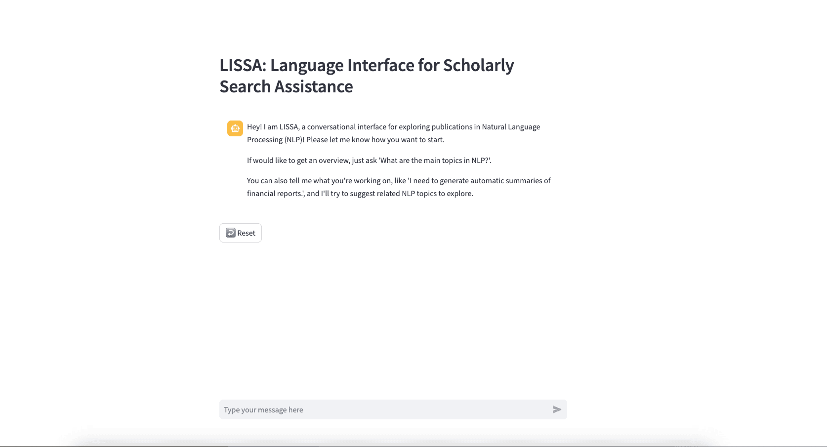 Booking Assistant for Conferences